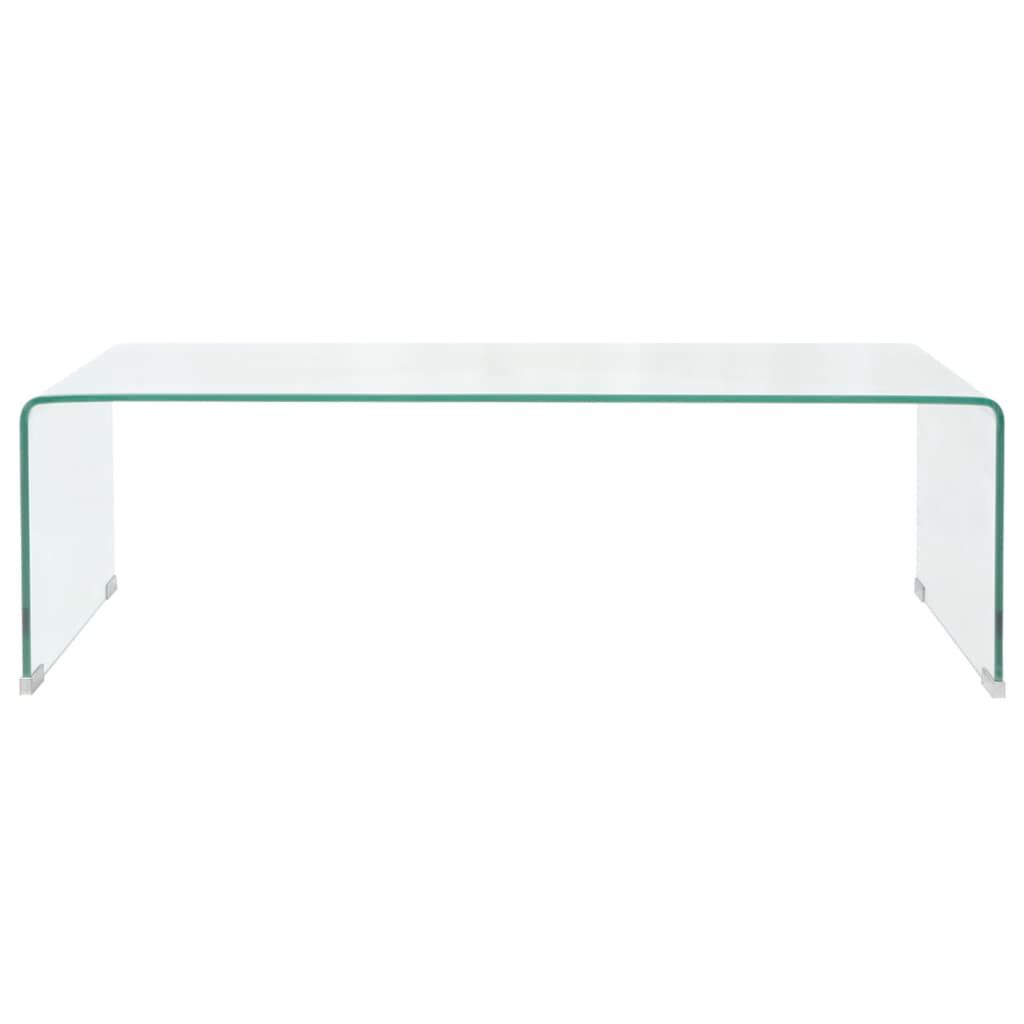 vidaXL طاولة قهوة زجاج مقوى 98×45×30 سم شفاف