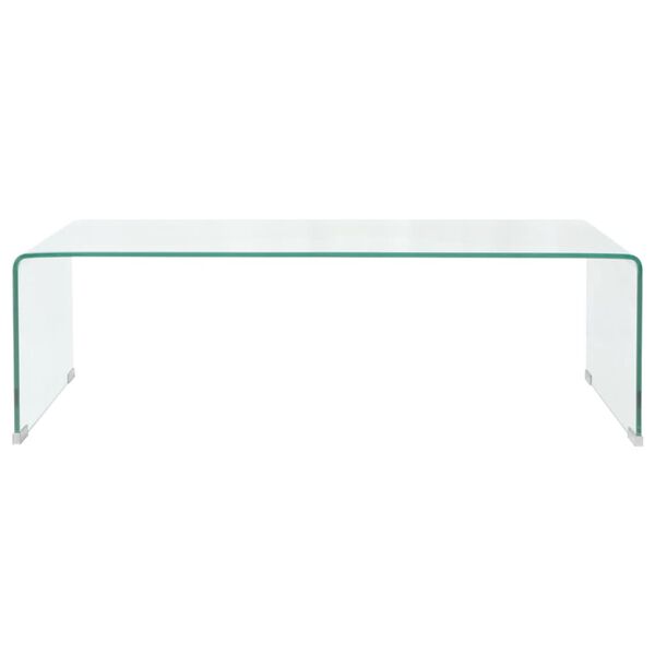vidaXL طاولة قهوة زجاج مقوى 98×45×30 سم شفاف