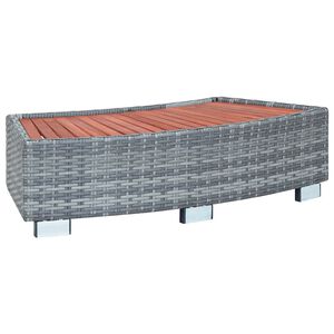 vidaXL سلم حمام سبا رمادي بولي روطان 92&times;45&times;25 سم