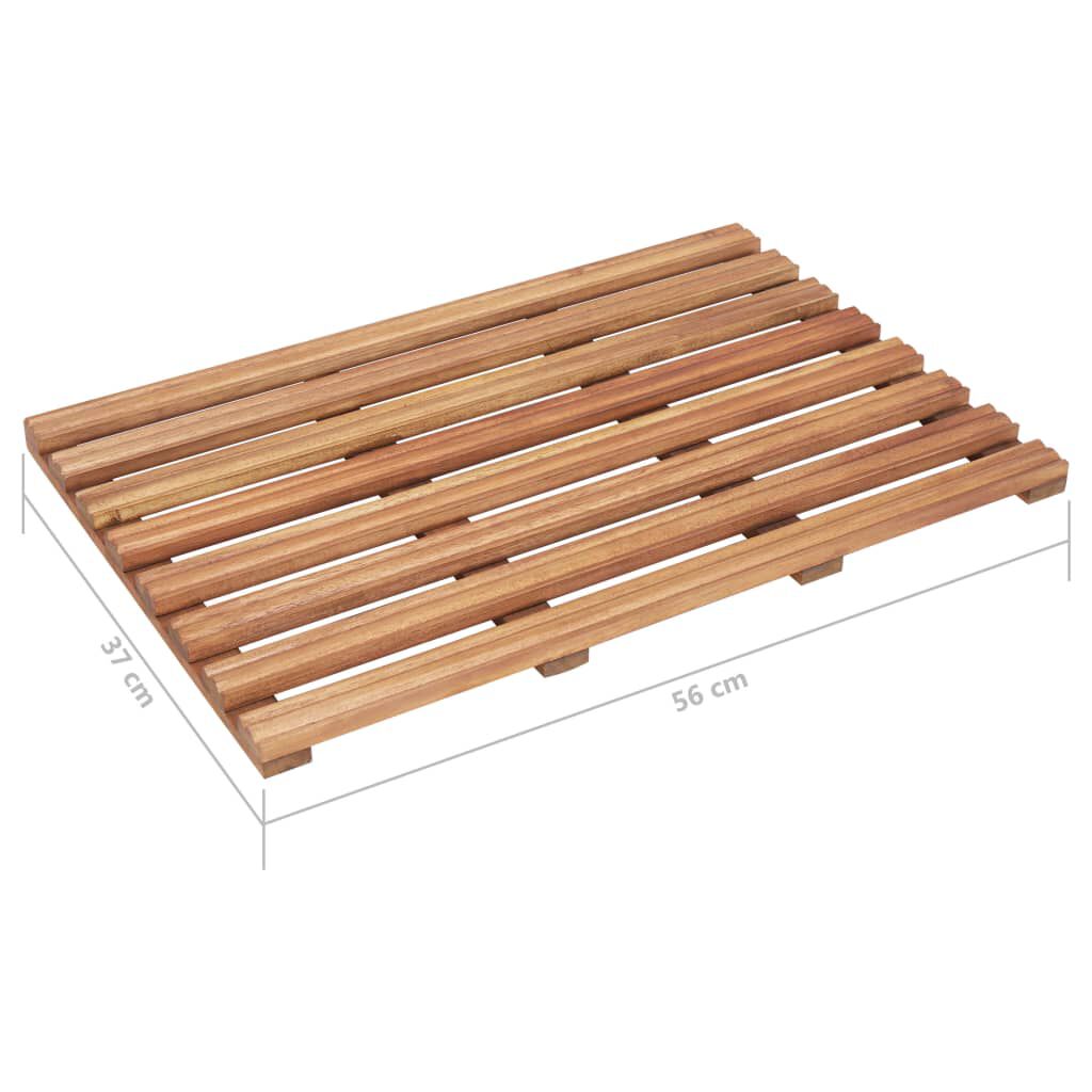 vidaXL سجادات حمام 2 ق خشب سنط صلب 56×37 سم