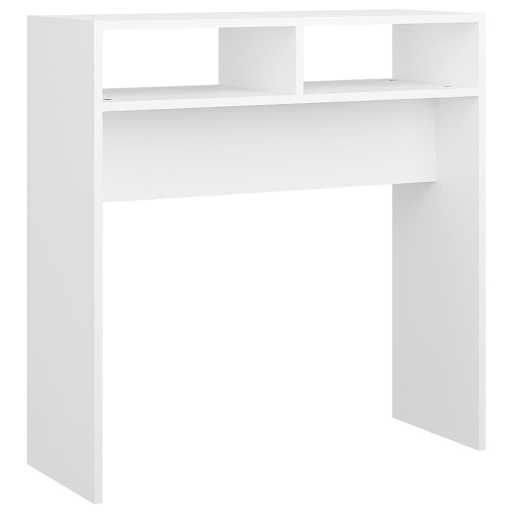 vidaXL طاولة كونسول أبيض 78×30×80 سم خشب صناعي
