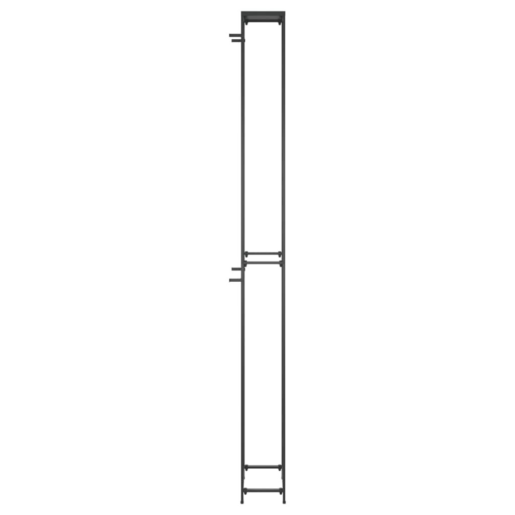 vidaXL حامل نبيذ 57 زجاجة لون أسود 200x18x34 سم حديد مطاوع
