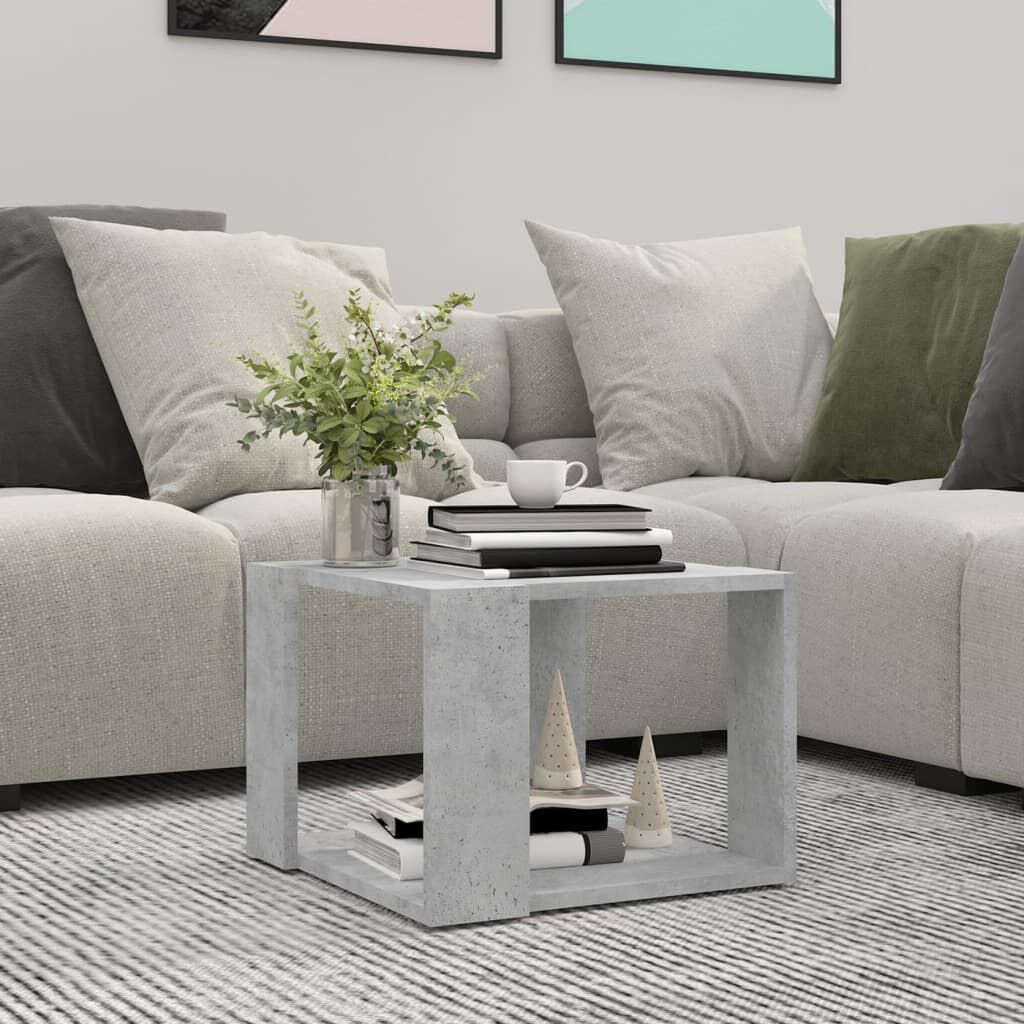 vidaXL طاولة قهوة رمادي أسمنتي 40×40×30 سم خشب صناعي