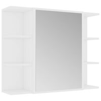 vidaXL خزانة حمام بمرآة لون أبيض 80×20.5×64 سم خشب صناعي