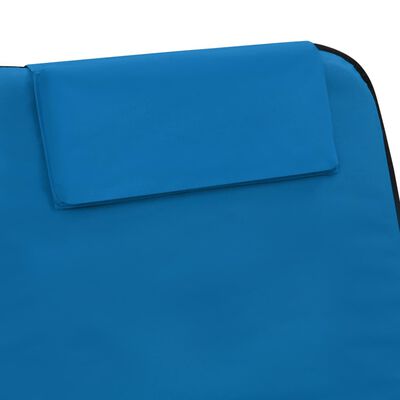 vidaXL حصائر شاطئ قابلة للطي 2 ق فولاذ وقماش أزرق