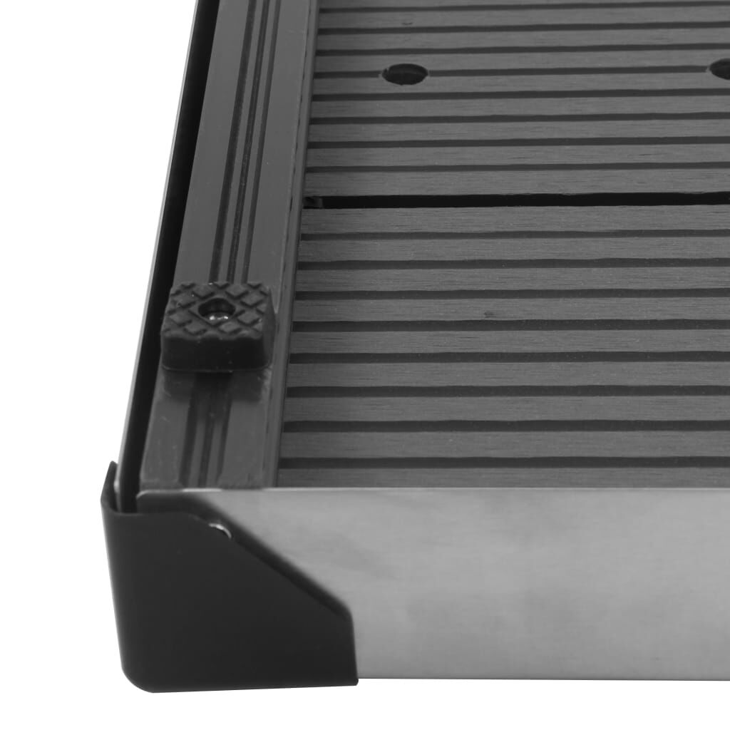 vidaXL قاعدة دُش خارجي WPC فولاذ مقاوم للصدأ 80×62 سم رمادي