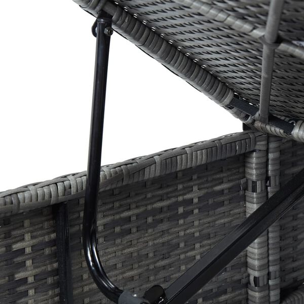 vidaXL عدد 3 قطع طقم كراسي تشمس للحديقة مع طاولة شاي بولي روطان رمادي