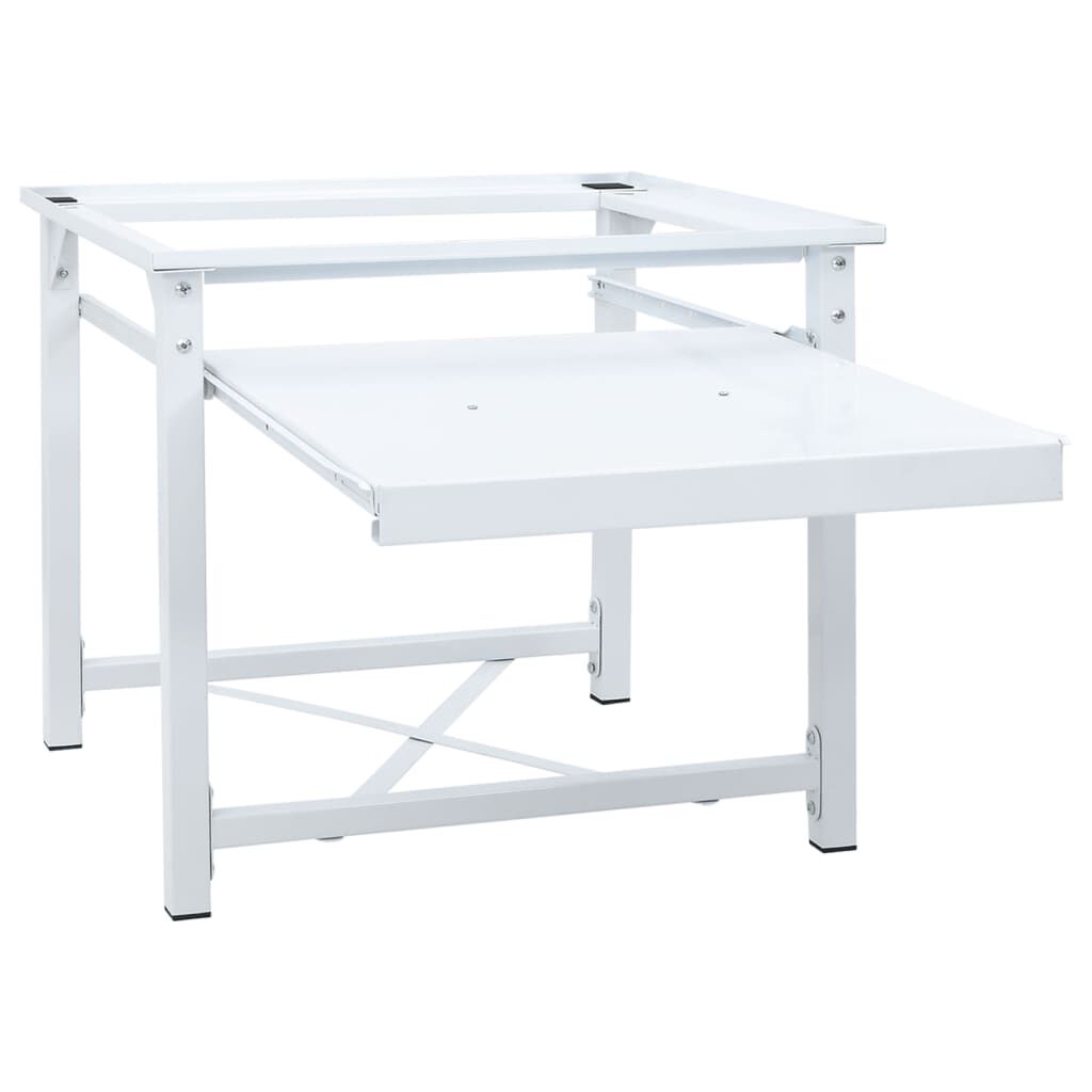 vidaXL قاعدة غسالة مع رف سحب أبيض