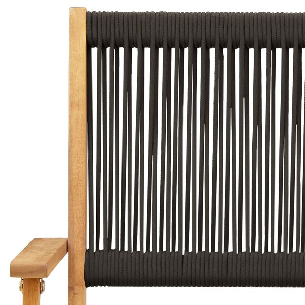 vidaXL كراسي حديقة قابلة للطي 6 قطع لون أسود خشب أكاسيا صلب