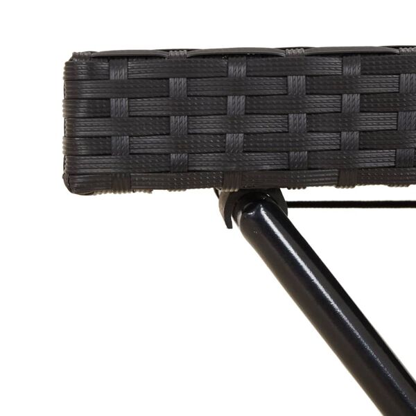 vidaXL طاولة صينية قابلة للطي لون أسود 65×40×75 سم بولي روطان