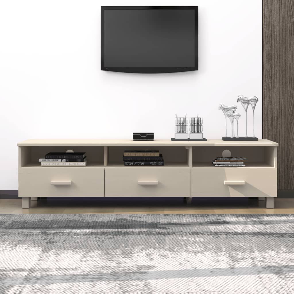 vidaXL خزانة تلفزيون بني عسلي 158×40×40 سم خشب صنوبر صلب