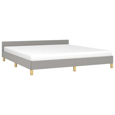 vidaXL إطار سرير مع ظهر سرير رمادي فاتح 180×200 سم قماش
