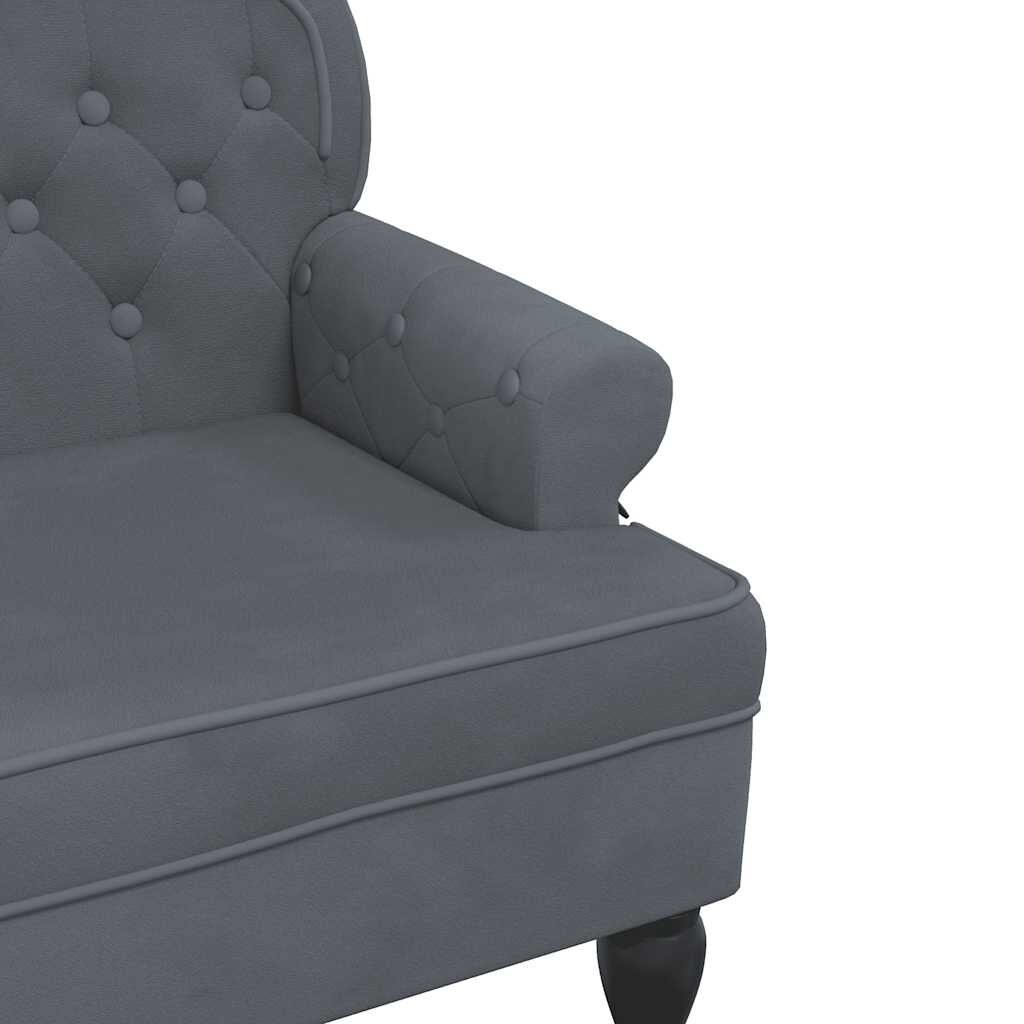 vidaXL مقعد طويل ومسند ظهر لون رمادي داكن 75x64,5x119,5 سم مخمل