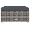 vidaXL مسند قدم حديقة مع وسادة رمادي 70×70×30 سم بولي روطان