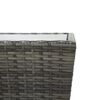 vidaXL طاولة شاي رمادي 41.5×41.5×43 سم بولي روطان وزجاج مُقوّى