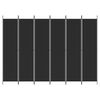 vidaXL مقسم غرفة 6-ألواح أسود 300&times;220 سم قماش