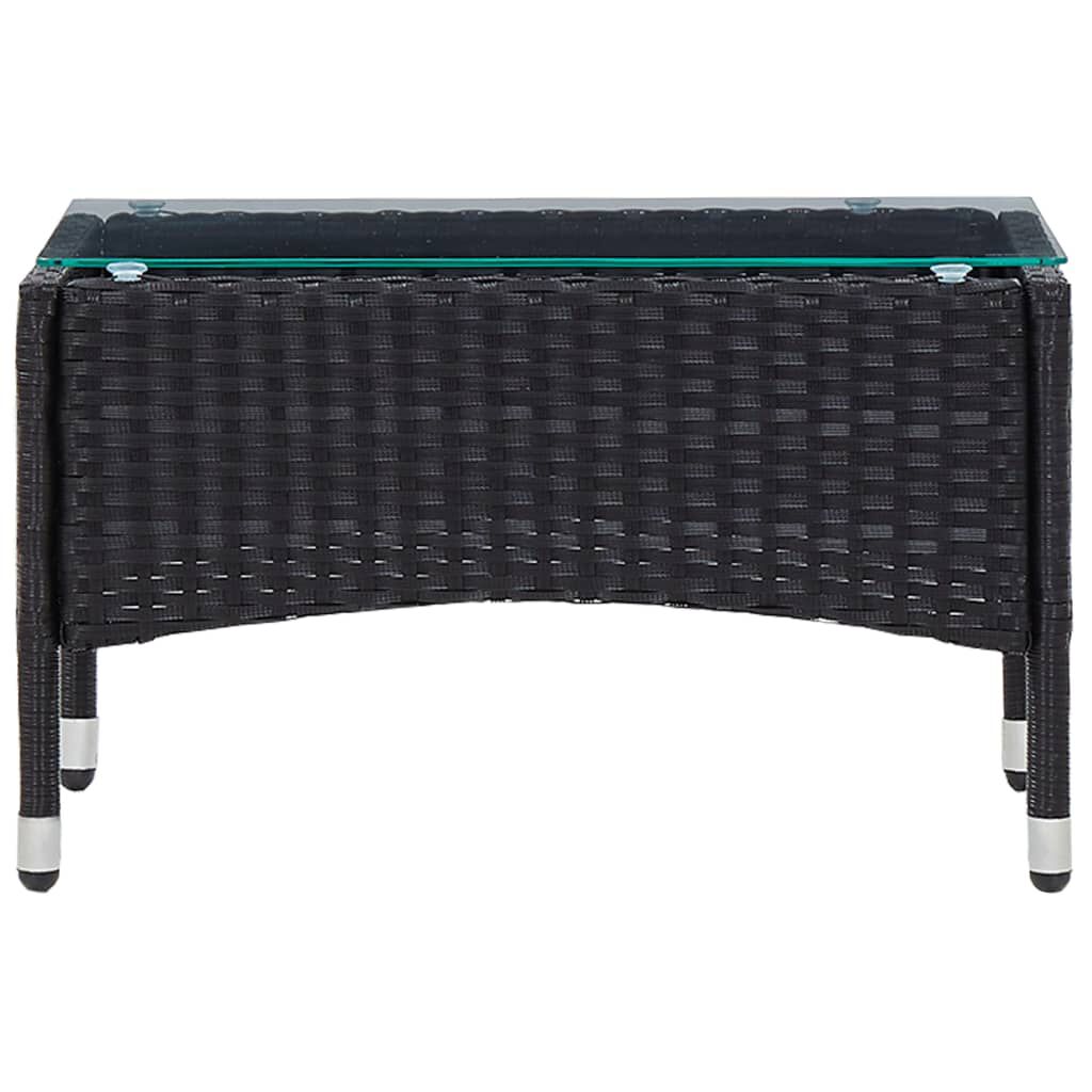 vidaXL طاولة قهوة أسود 60×40×36 سم بولي روطان