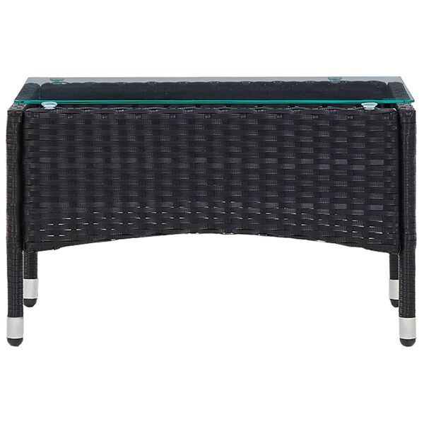 vidaXL طاولة قهوة أسود 60×40×36 سم بولي روطان