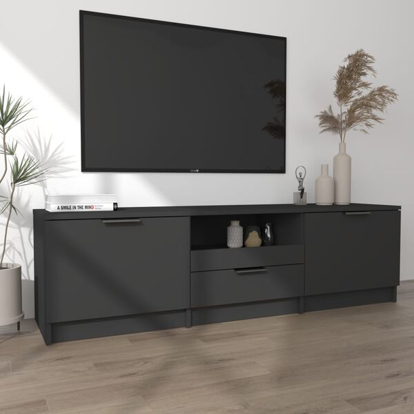 vidaXL خزانة تلفزيون أسود 140×35×40 سم خشب صناعي