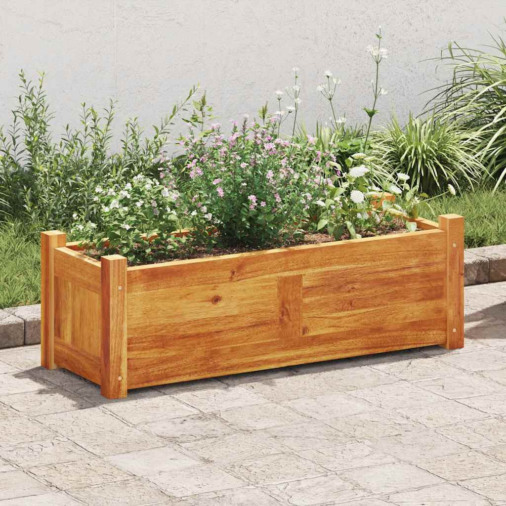 vidaXL حوض حديقة مرتفع خشب أكاسيا صلب 76×27,6×25 سم