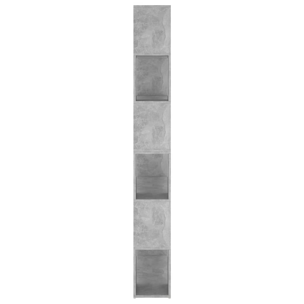vidaXL مقسم غرفة وخزانة كتب رمادي أسمنتي 100×24×188 سم