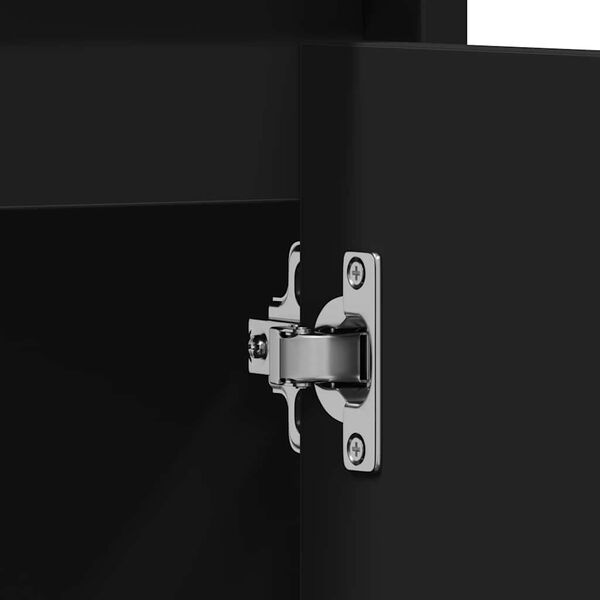 vidaXL خزانة حمام لون أسود 60×33×61 سم خشب صناعي