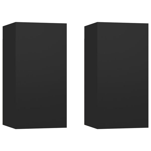 vidaXL طقم خزانة تلفاز 4ق خشب صناعي أسود