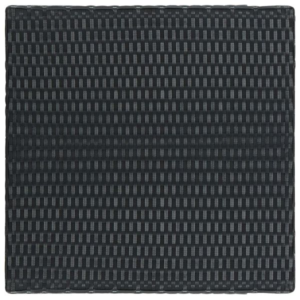 vidaXL طاولة بار للحديقة أسود 60.5×60.5×110.5 سم بولي روطان