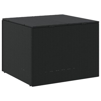 vidaXL صندوق تخزين للحديقة لون أسود 291L بولي روطان