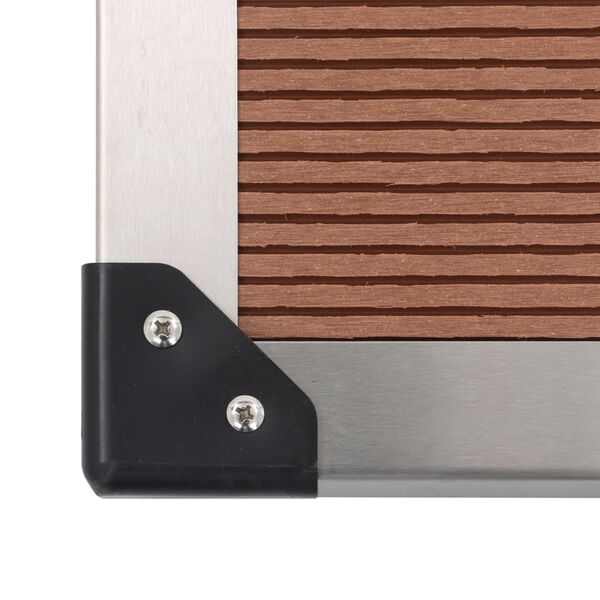 vidaXL قاعدة دُش خارجي WPC فولاذ مقاوم للصدأ 80×62 سم بني