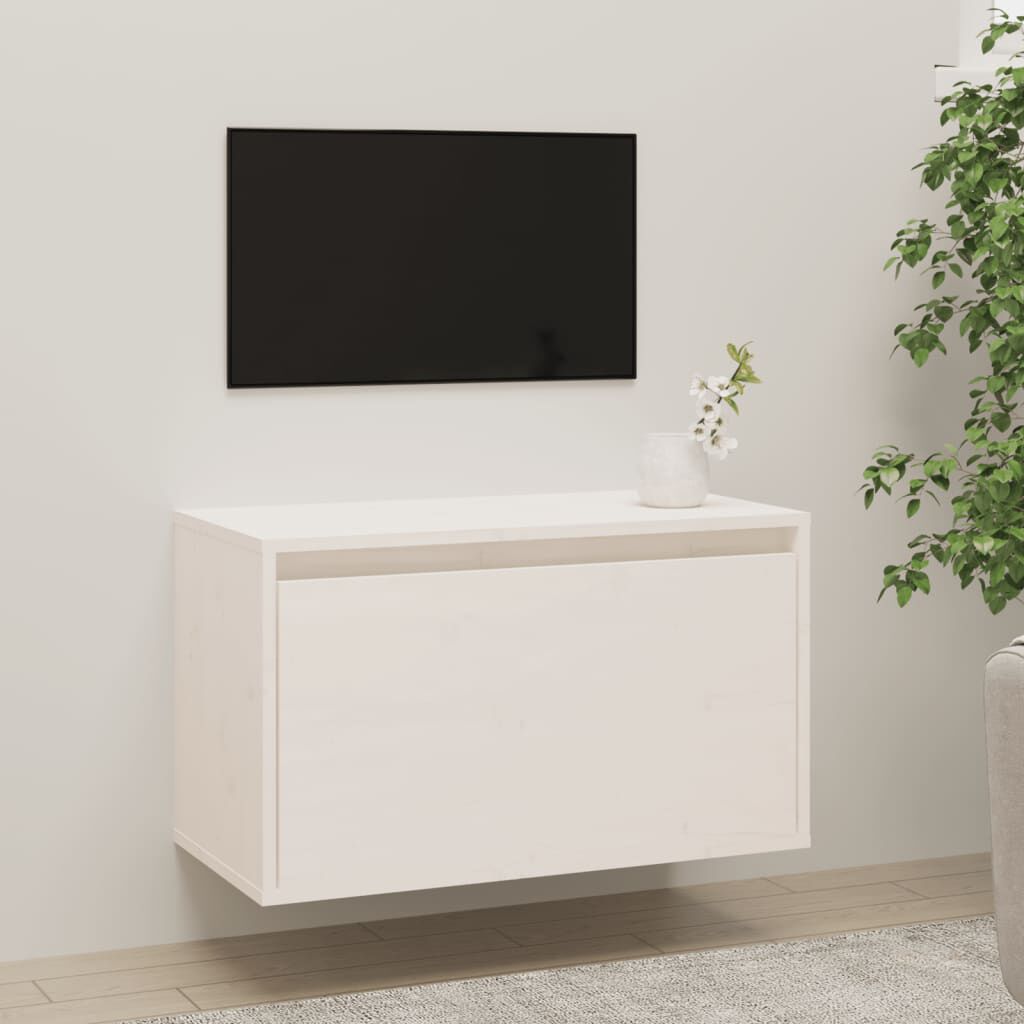 vidaXL خزانات حائط لون أبيض 35x30x60 سم خشب صنوبر صلب