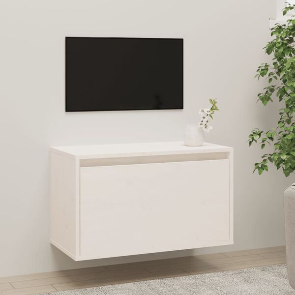 vidaXL خزانات حائط لون أبيض 35x30x60 سم خشب صنوبر صلب