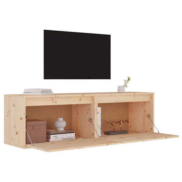 vidaXL خزانات حائط 2ق 35x30x60 سم خشب صنوبر صلب