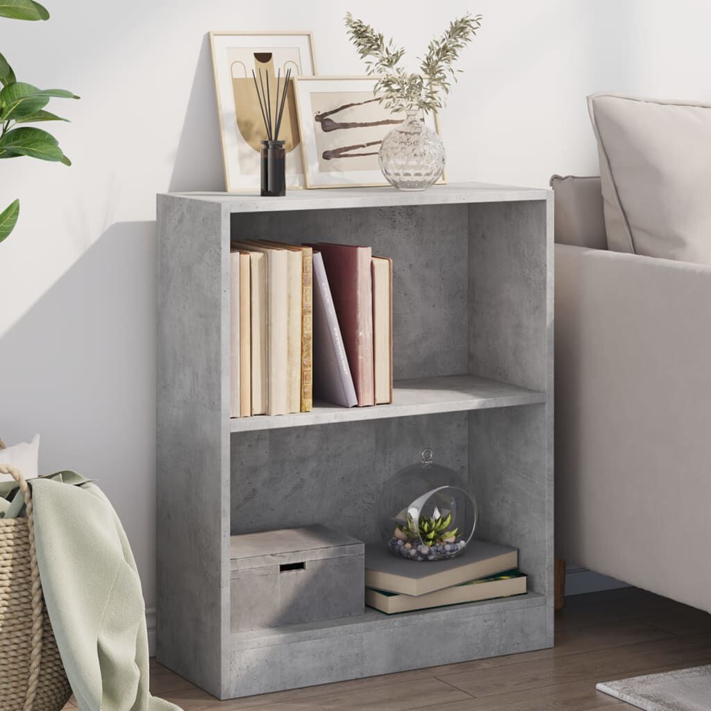 vidaXL رف كتب رمادي 60×24×76 سم خشب صناعي
