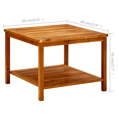 vidaXL طاولة قهوة 60×60×45 سم خشب أكاسيا صلب