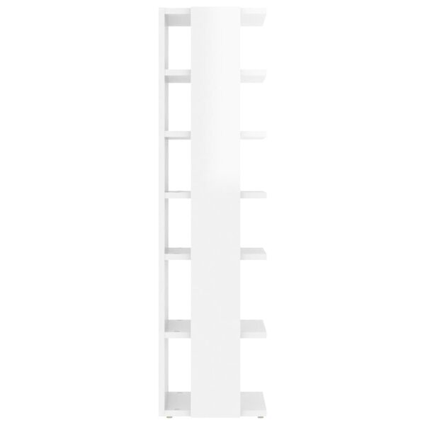 vidaXL خزانة أحذية أبيض شديد اللمعان 27,5x27x102 سم خشب صناعي