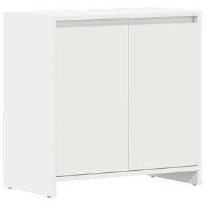 vidaXL خزانة حمام لون أبيض 60&times;33&times;61 سم خشب صناعي