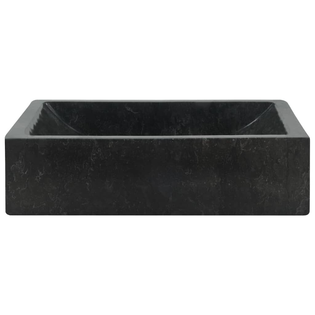 vidaXL حوض 45×30×12 سم رخام أسود