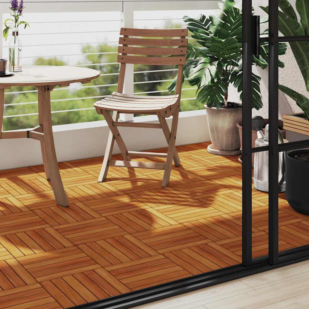 vidaXL عدد 10 ق بلاط تزيين خشب أكاسيا 30×30 سم