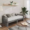 vidaXL سرير نهاري قابل للسحب خشب صنوبر صلب رمادي 2×(90×200) سم