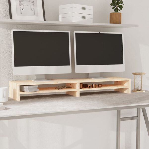 vidaXL حامل شاشة 13x24x100 سم خشب صنوبر صلب