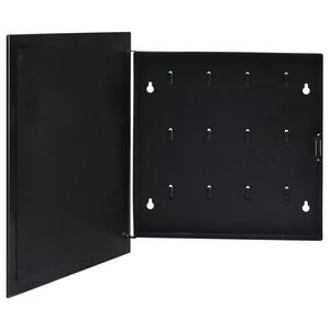 vidaXL صندوق مفاتيح مع لوحة مغناطيسية أسود 35&times;35&times;4 سم