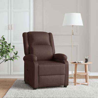vidaXL كرسي قابل للإمالة بني جلد صناعي