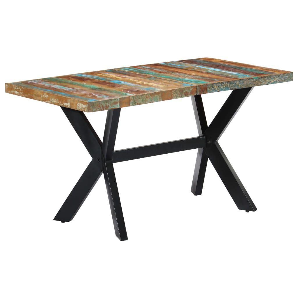 vidaXL طاولة طعام 75x70x140 سم خشب مستصلح صلب
