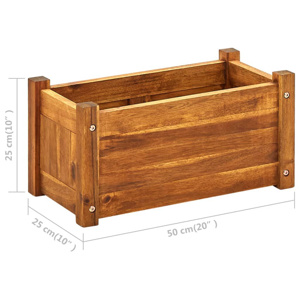 vidaXL حوض حديقة مرتفع خشب أكاسيا صلب 50×25×25 سم