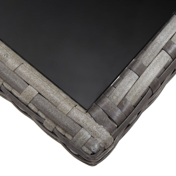 vidaXL عدد 5 قطع طقم سفرة حديقة بولي روطان أنثراسيت ورمادي