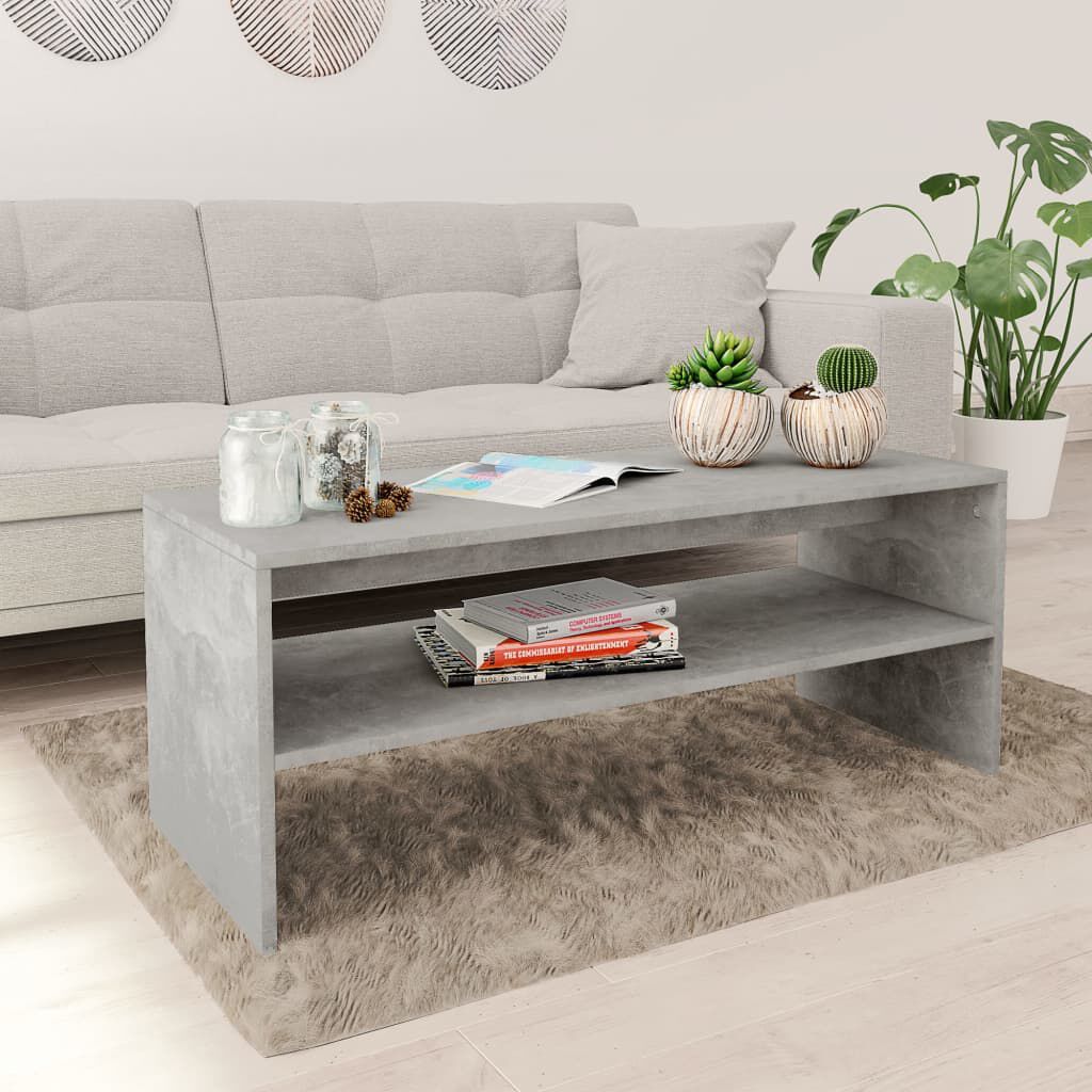 vidaXL طاولة قهوة لون رمادي أسمنتي 100×40×40 سم خشب صناعي