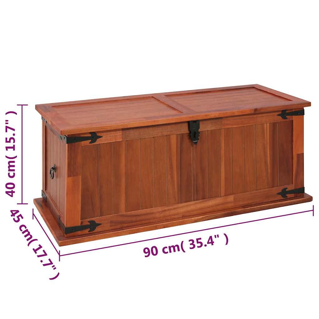 vidaXL صندوق تخزين 90×45×40 سم خشب أكاسيا صلب
