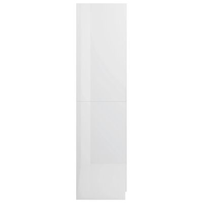 vidaXL خزانة ملابس أبيض لامع 80×52×180 سم خشب حبيبي
