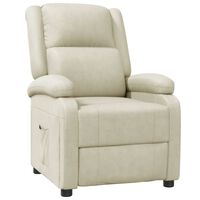 vidaXL كرسي قابل للإمالة لون أبيض جلد صناعي